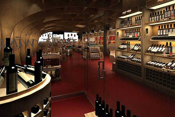 retail wine shelves